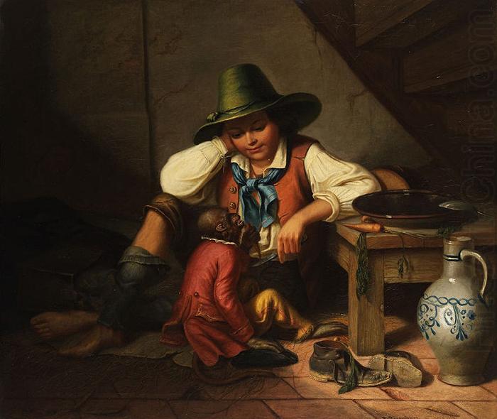 unknow artist Petzenburg Knabe mit Tirolerhut und Affchen china oil painting image